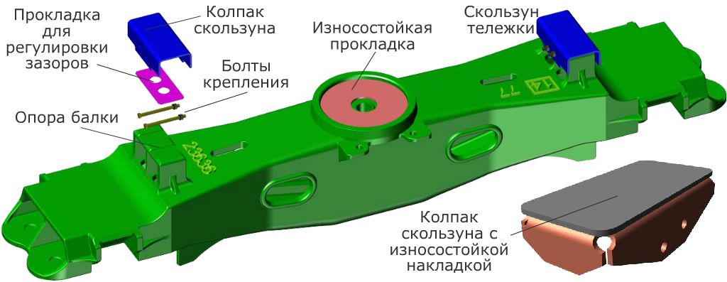 Рисунок 8 – Колпак скользуна с износостойкой накладкой